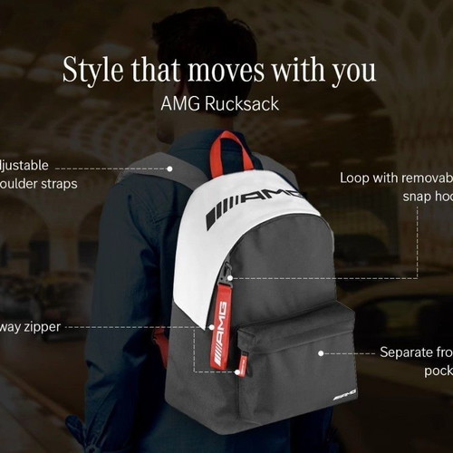 AMG rucksack new, white and brown
