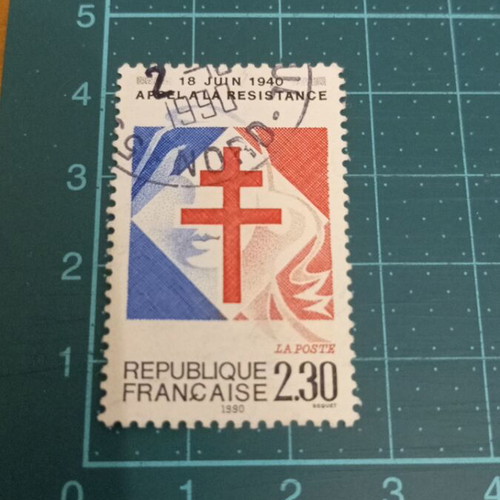 France Stamp 1990 50th Anniversary of De Gaulle's Call to Resist like new