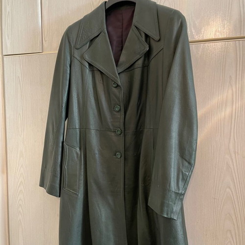 Vintage Leather Trench Coat England Size S M used
