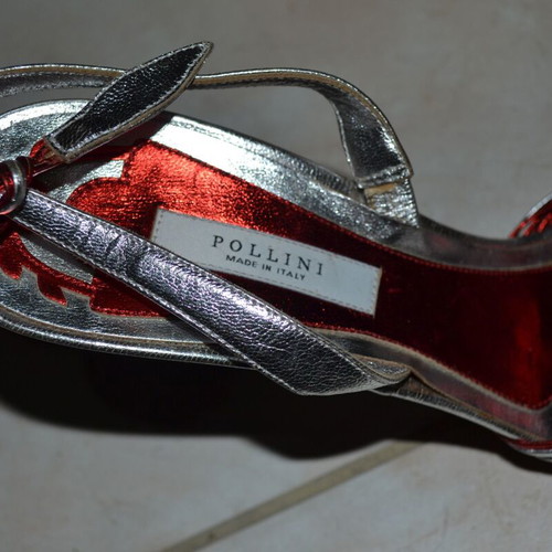 Pollini silver summer sandals like new, leather