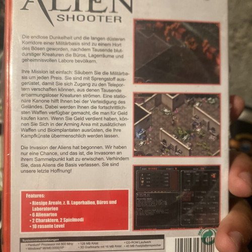 Alien Shooter PC game new, good condition
