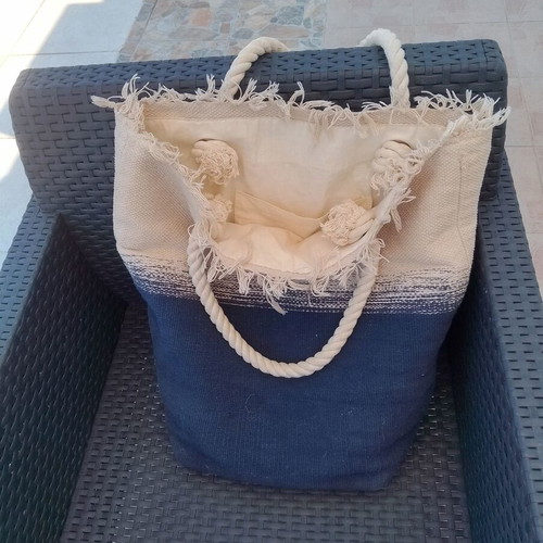 Oysho beach bag like new, thick canvas, 45x40 cm, inner pocket