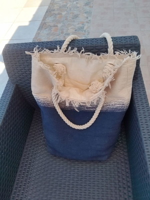 Oysho beach bag like new, thick canvas, 45x40 cm, inner pocket