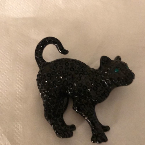 Panther brooch Swarovski used with black stones