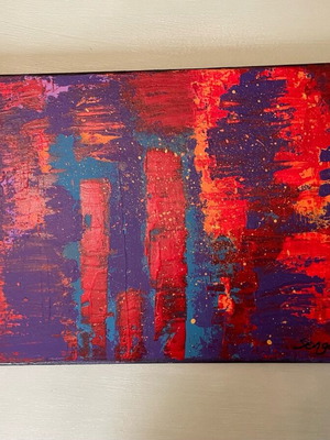 Abstract painting with acrylics Urban Sunset like new