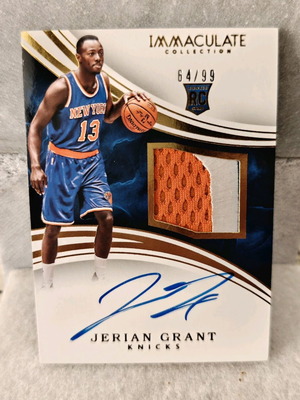 Jerian Grant PAO BC RC patch autograph Immaculate new