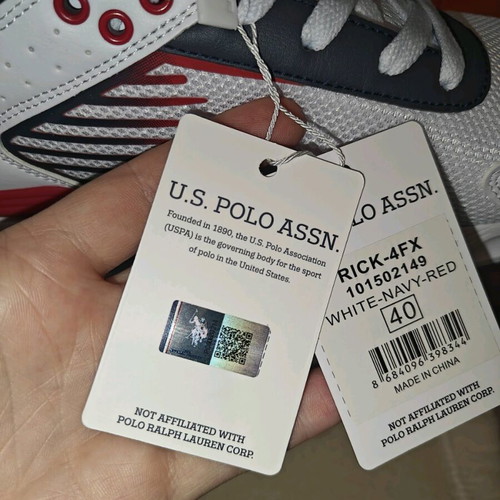 U.S. Polo Assn. Athletic Shoes New, Size 40, White Multicolor