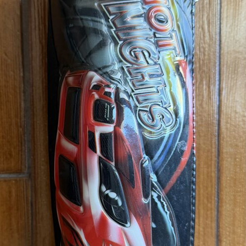 School Pencil Case Barrel with Racing Car Design Hot Nights, lightly used
