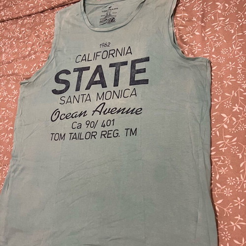 Tom Taylor sleeveless sports T-shirt used, size XL, green
