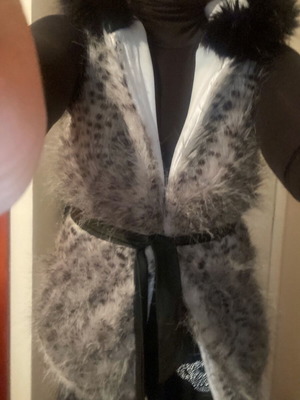Faux Fur Vest Bellissima σαν καινούργιο, μαύρο και γκρι, μέγεθος M