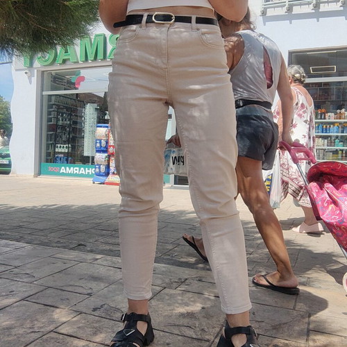 Orsay beige denim pants, size M