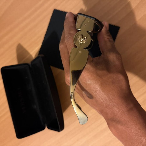 Versace unisex gold sunglasses with case and cloth