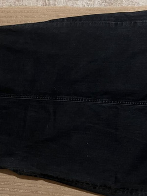 Unique black maxi denim skirt with lace-up details, like new