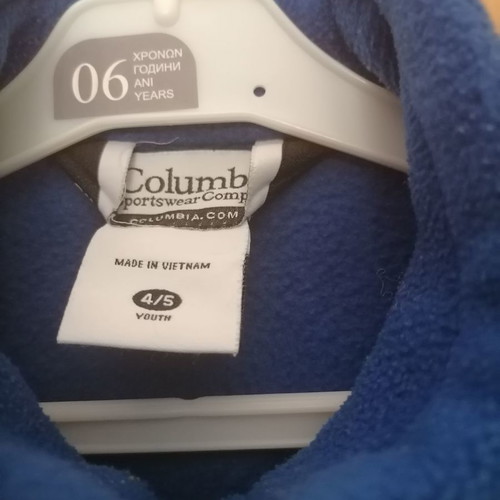 Columbia kids fleece jacket like new, blue for ages 4-6