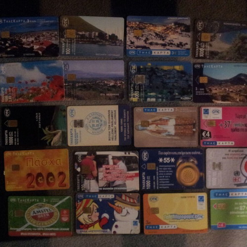 Phone cards used, pack of 20 pieces