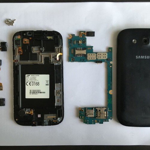 Samsung Galaxy GT i9060/DS parts used, non-functional motherboard