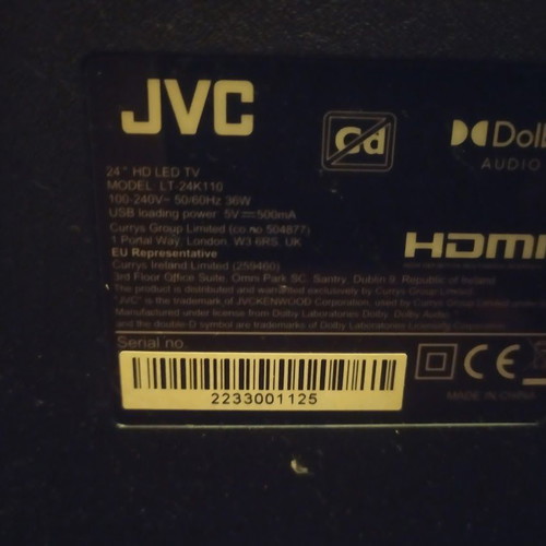 JVC LT-24K110 24" LED HD TV