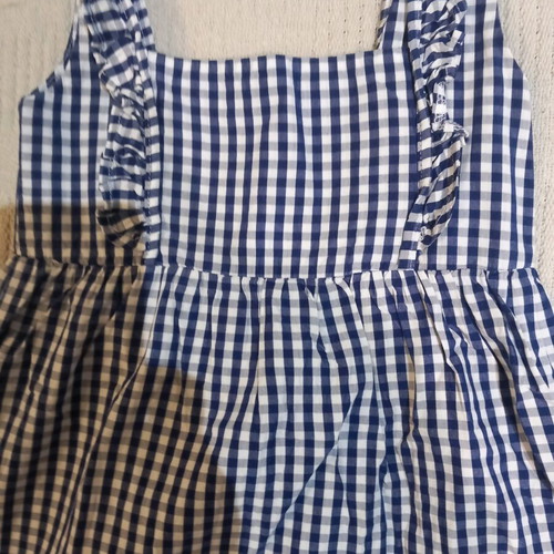 Minibol summer dress checked size 6 years like new, blue
