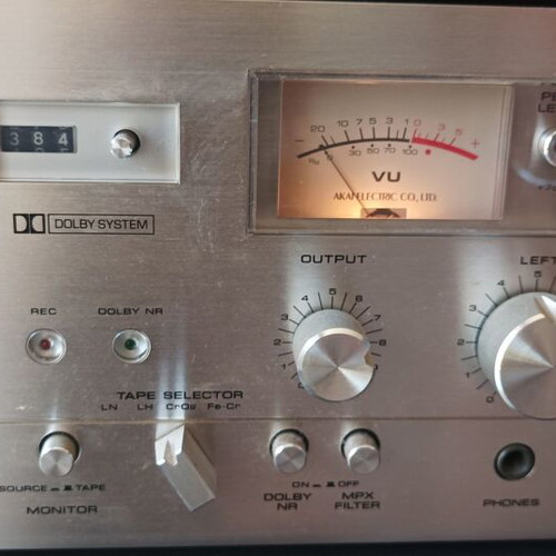 Akai GXC-725D vintage cassette deck with wood cabinet