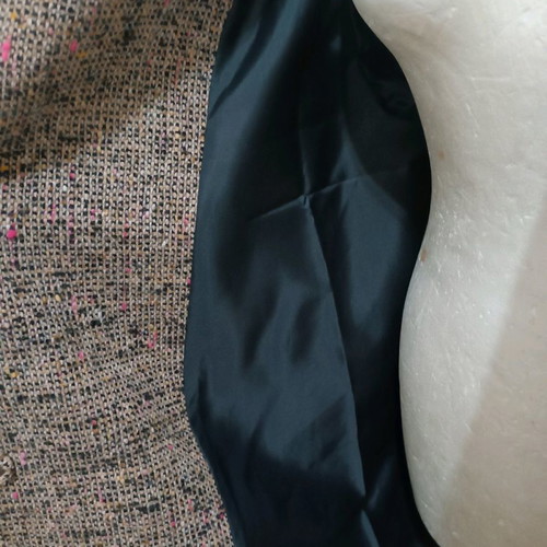 Coat with Real Fur New Handmade Unique Piece Size L-XL