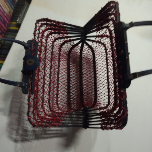Vintage accordion bag with net used