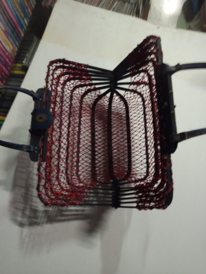 Vintage accordion bag with net used