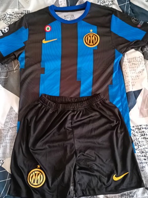 Inter football jersey and shorts set, replica