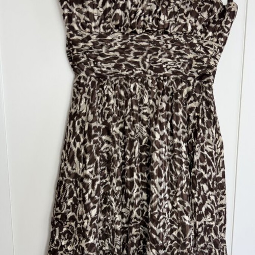 Animal Print Strapless Woman Dress Used Size 40 Leopard