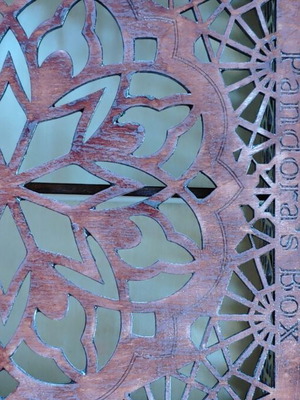 Wooden Handmade Organizer Pandora's Box with Mandala Design