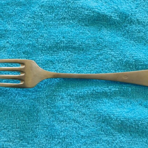 Set of 35 used alpacca dinner forks, about 120 years old
