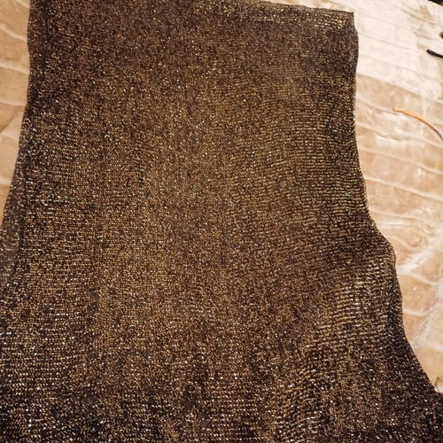 Net scarf used black with gold