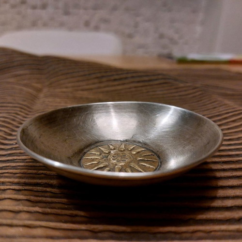 Silver ashtray with Vergina Sun used