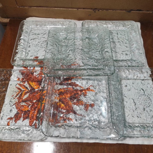 Vintage Crate and Barrel USA 1980s glass dessert plates set of 6 like new