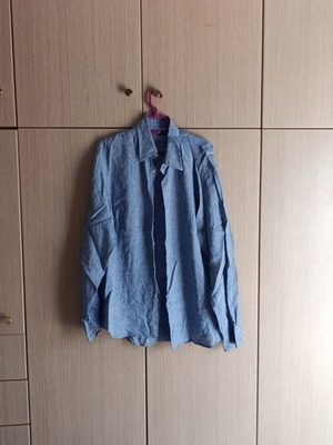 Manetti men's linen shirt XL blue like new
