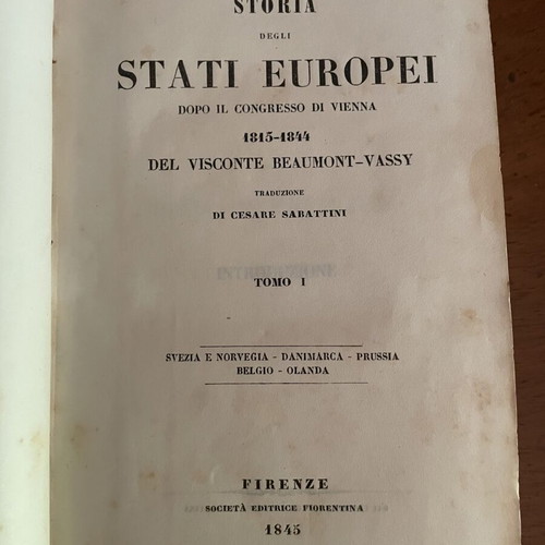Il Mondo Contemporaneo six-volume set used, Italian edition 1843-1844