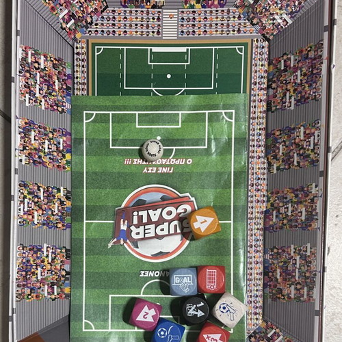 Super Goal board game with 3D football field like new