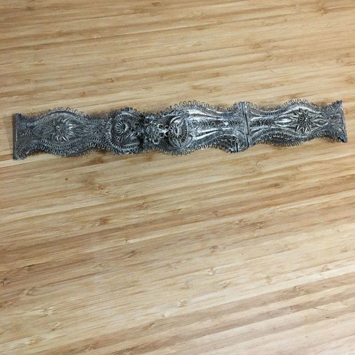 Silver filigree belt handmade used 18th - 19th century