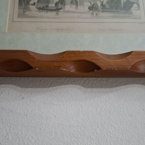 Engraving Euripe Negrepont 1835 in wooden frame like new