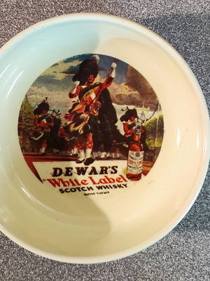 Collectible Dewar's White Label Scotch Whisky promotional bowl like new