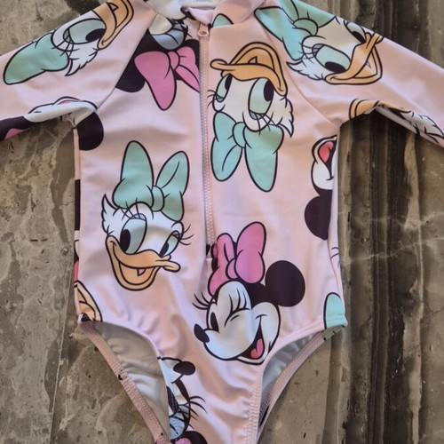 Minnie & Daisy One-Piece Swimsuit with Long Sleeves like new