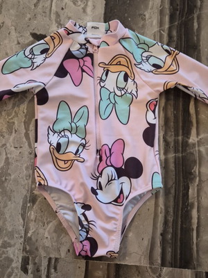 Minnie & Daisy One-Piece Swimsuit with Long Sleeves like new