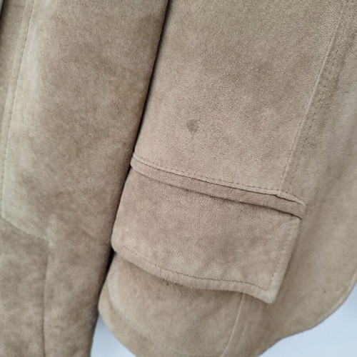 Beige leather jacket used, size M