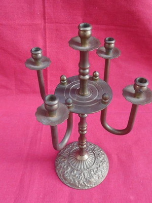 Small brass candle holder 5-position