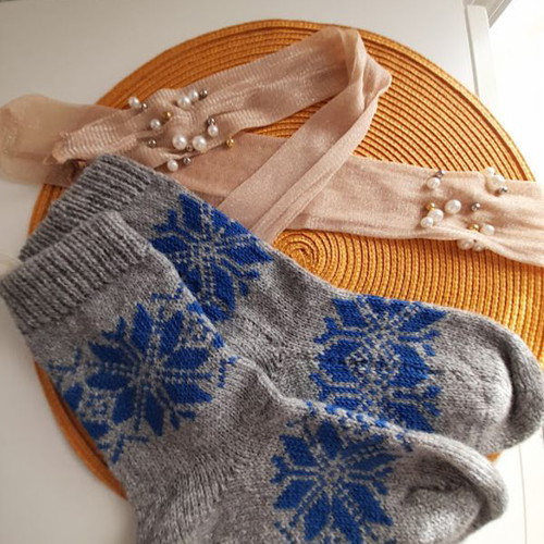 Set of new summer and winter socks, wool and nylon with pearls