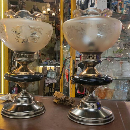 Table lamps used, set of 2, height 32cm