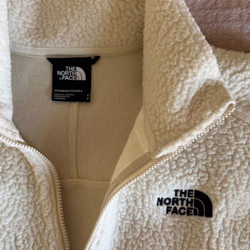 The North Face women's crop fleece top, size S, beige white