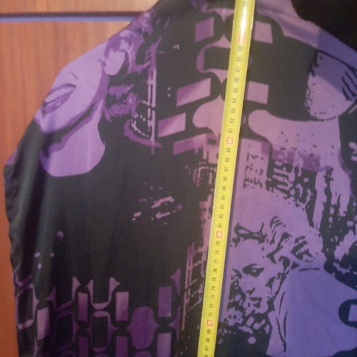 Purple French blouse dress like new with pop art designs one size