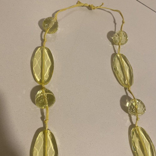 Accessorize long necklace new with yellow transparent stones, 38cm