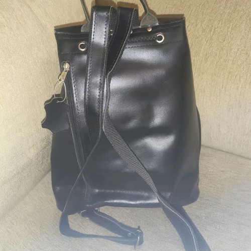 Leather backpack black new, handmade, shoulder bag