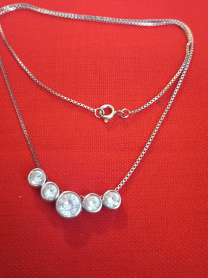 Silver necklace 925 with zircon like new